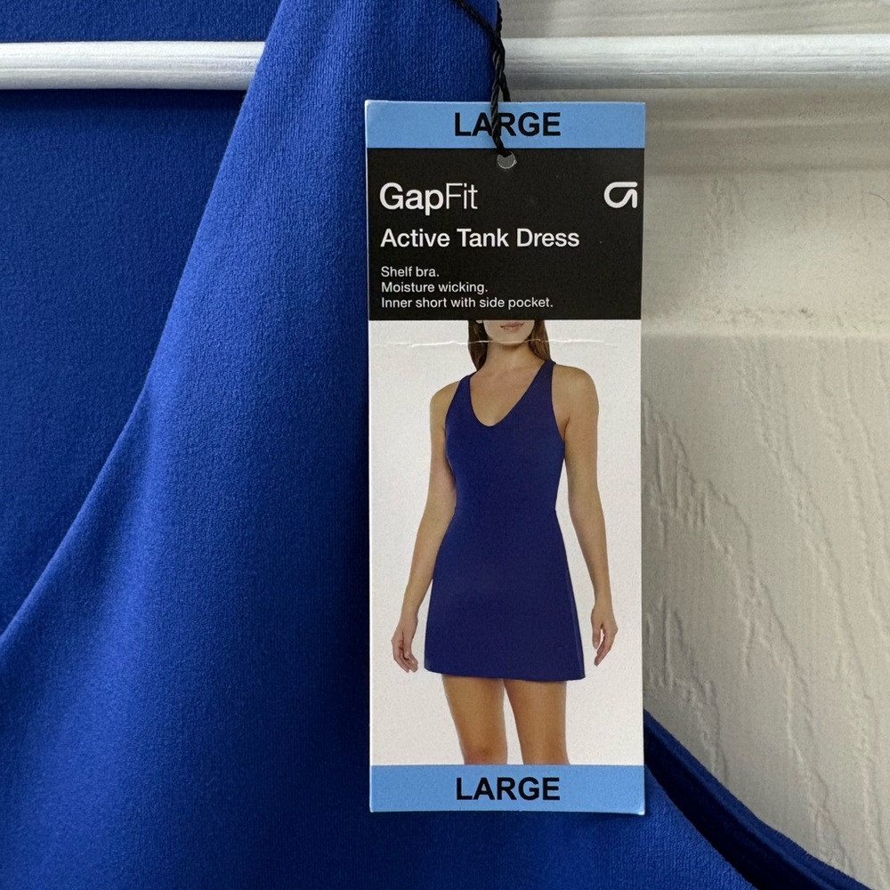Gap Fit NWT Women's Active Tank Dress Skort Size Large Bright Blue MSRP $70 - Picture 3 of 13
